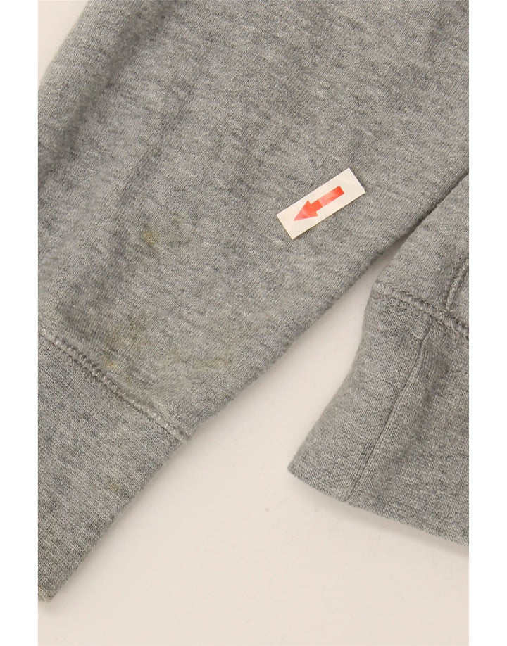 NIKE Mens Hoodie Jumper Large Grey Cotton