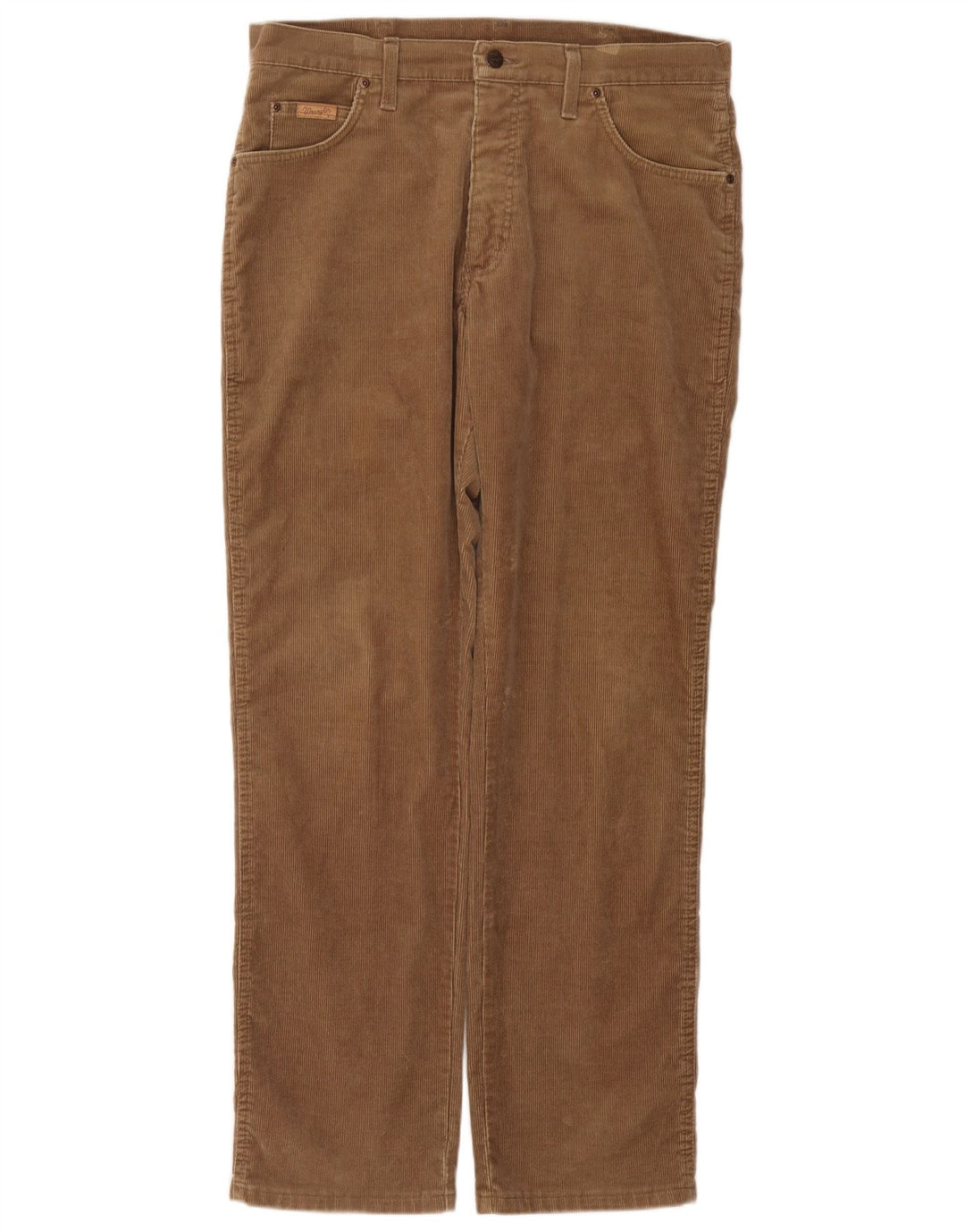 WRANGLER Mens Straight Corduroy Trousers W36 L32 Brown Cotton