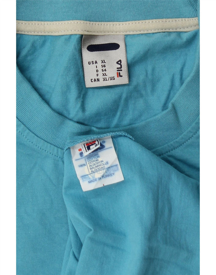 FILA Mens T-Shirt Top XL Blue Cotton