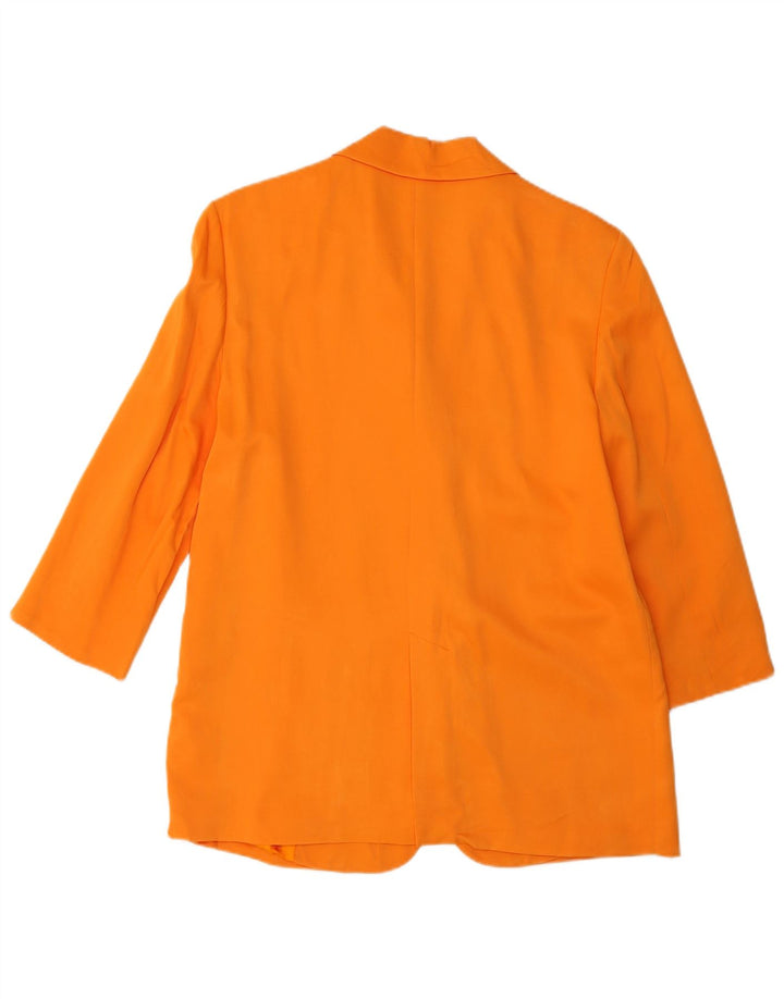 Zara Womens Oversized 2 Button Blazer Jacket UK 10 Small Orange Viscose