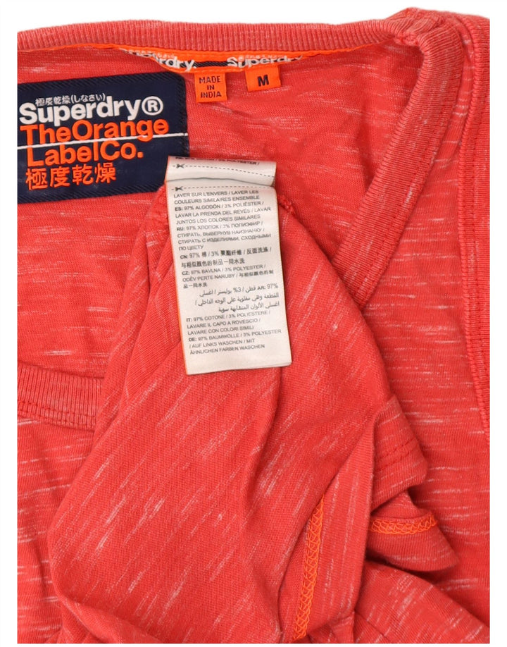 SUPERDRY Mens Vest Top Medium Red Flecked Cotton