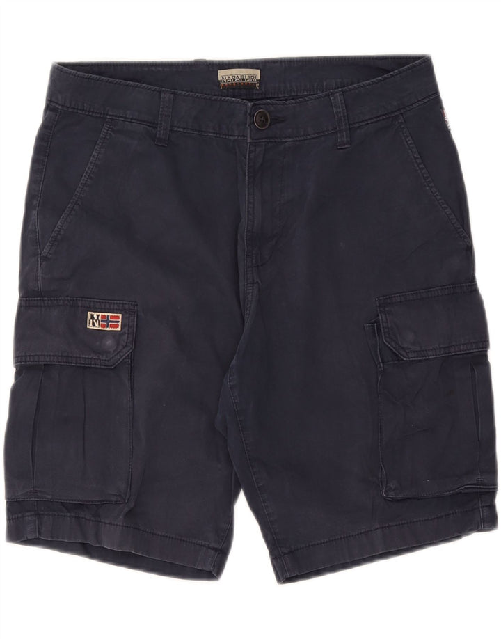 NAPAPIJRI Mens Cargo Shorts W32 Medium  Navy Blue Cotton
