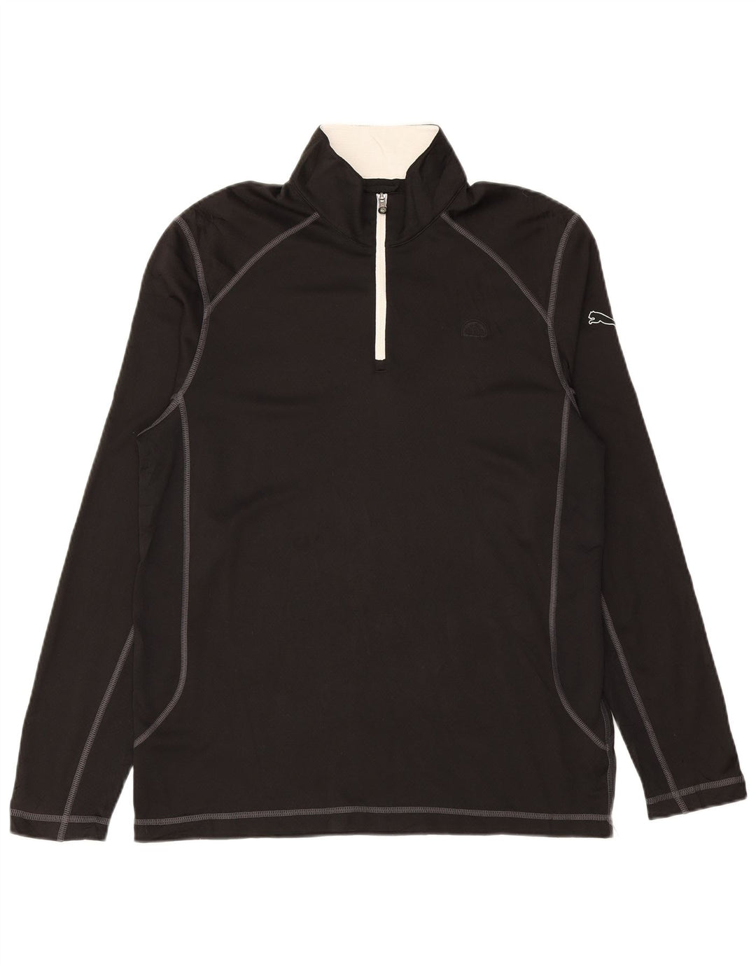 Puma Mens Zip Neck Pullover Tracksuit Top Large Black