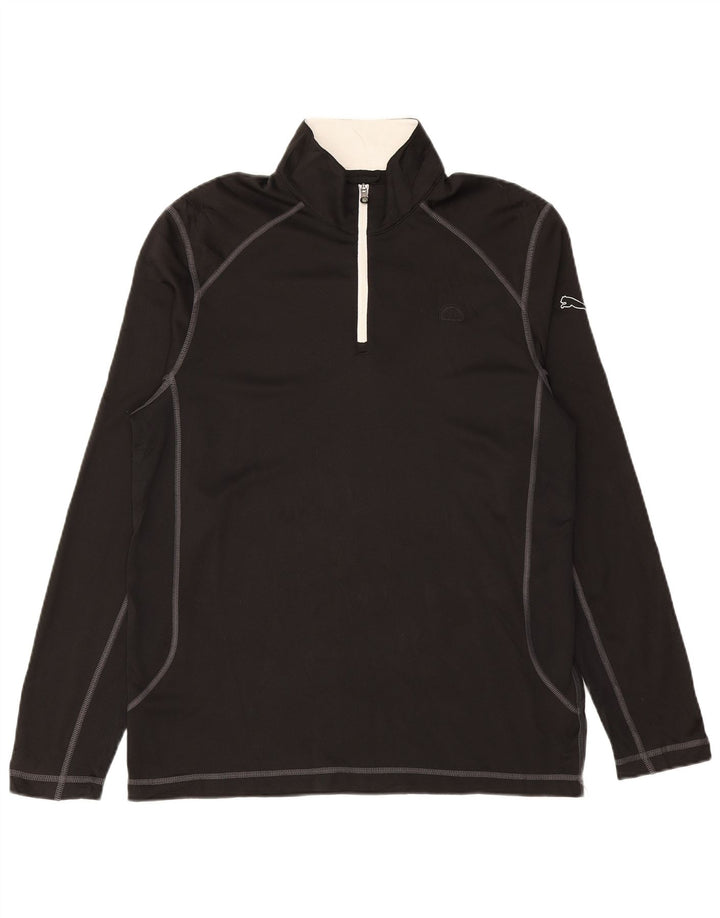 Puma Mens Zip Neck Pullover Tracksuit Top Large Black