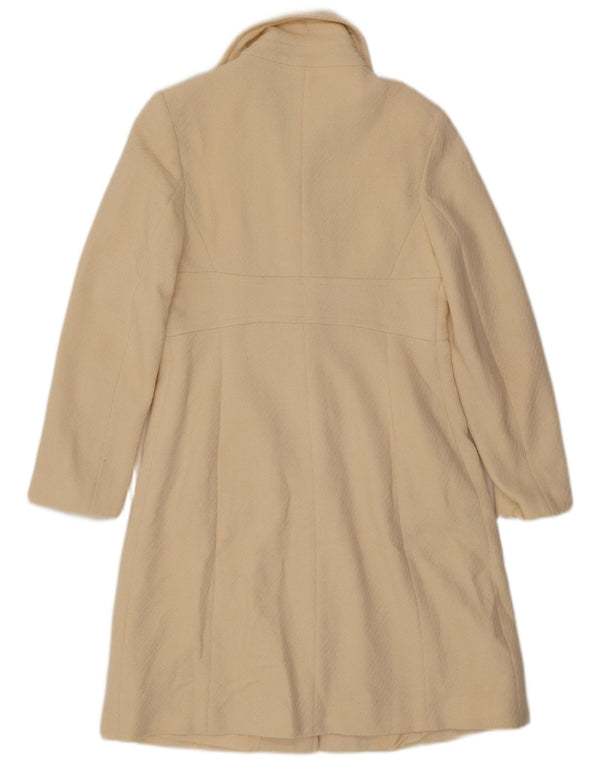 Oasis Womens Overcoat UK 10 Small Off White Wool