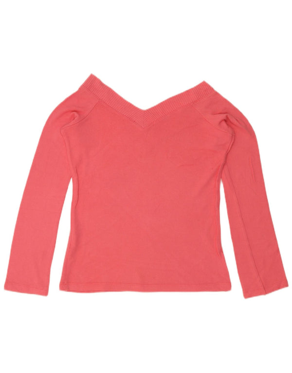 Zara Womens Top Long Sleeve UK 12 Large Pink Viscose