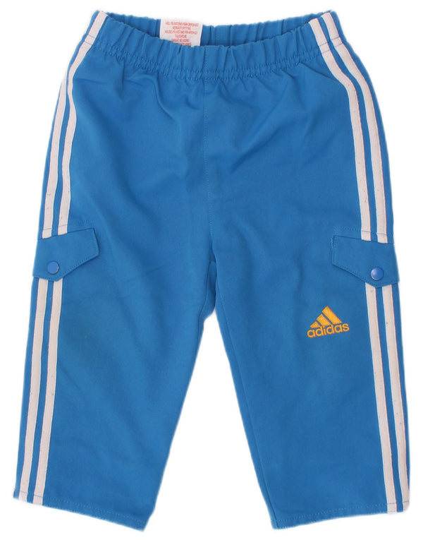 Adidas Baby Boys Cargo Tracksuit Trousers 6-9 Months Blue Polyester