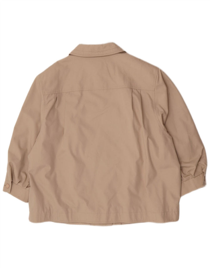 Louisoder Womens Short Overcoat EU 50 3XL Beige Polyester