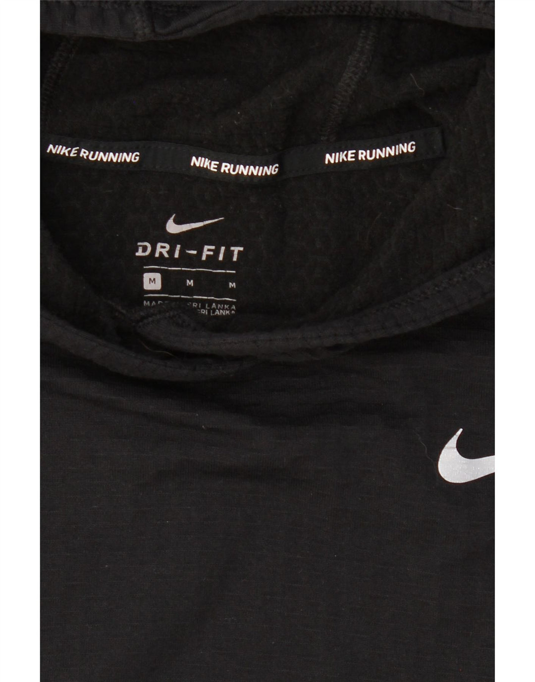 NIKE Womens Oversized Crop Hoodie Jumper UK 14 Medium Black Polyester Vintage Nike and Second-Hand Nike from Messina Hembry 