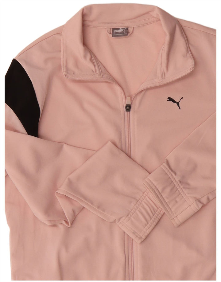 PUMA Mens Tracksuit Top Jacket Small Pink Colourblock Polyester