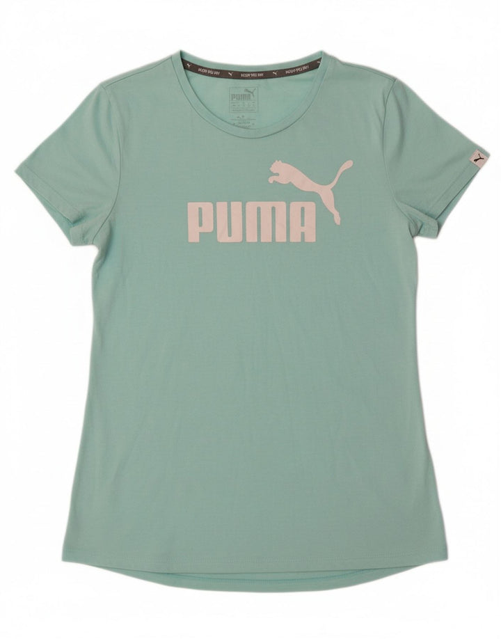 PUMA Womens Graphic T-Shirt Top UK 12 Medium Turquoise