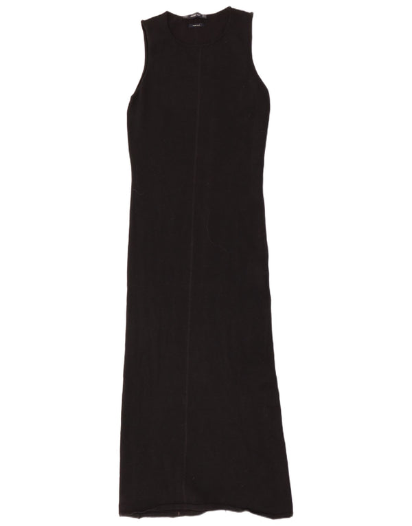 Zara Womens Sleeveless Jumper Dress UK 12 Medium Black Merino Wool