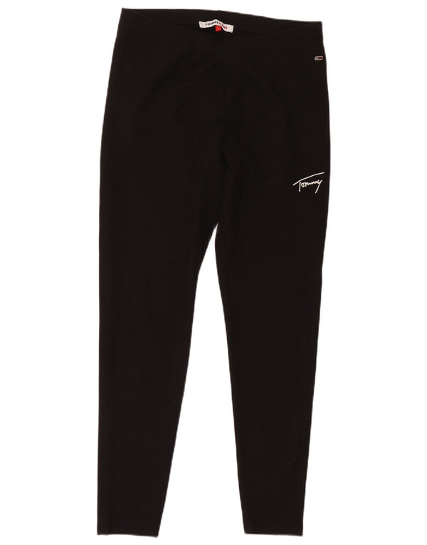 Tommy Hilfiger Womens Leggings UK 16 Large Black Polyester