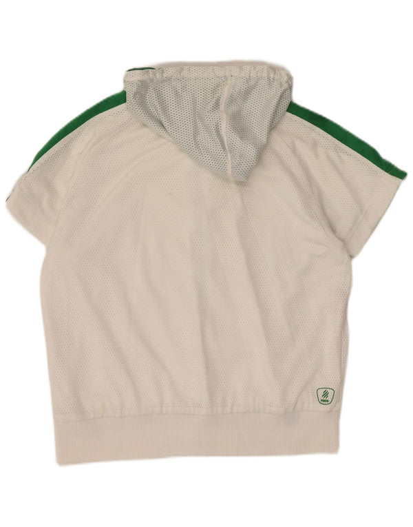 Puma Womens Hooded Tracksuit Top Jacket UK 16 Large White Colourblock