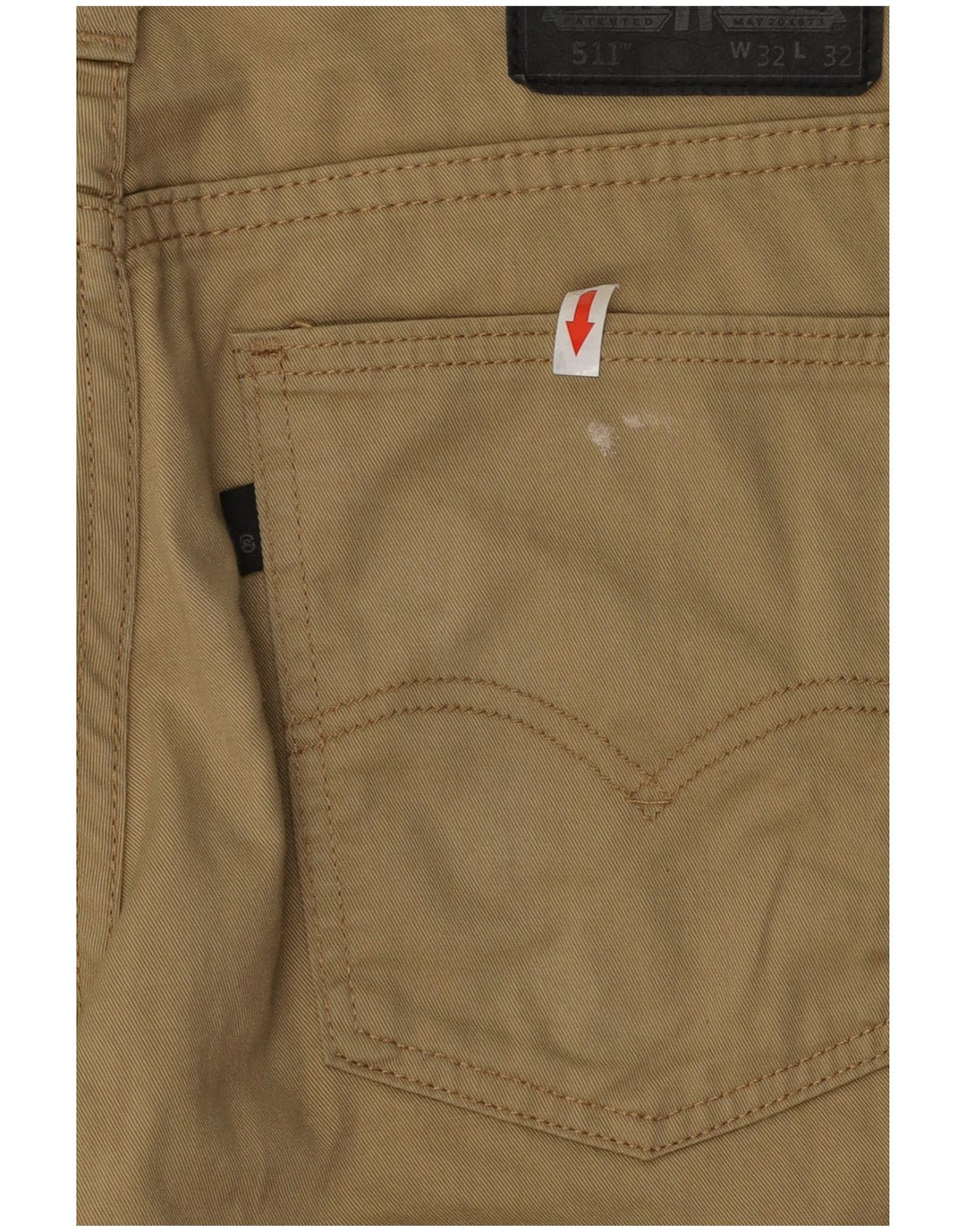 Levi's Mens 511 Slim Casual Trousers W32 L32 Beige Cotton