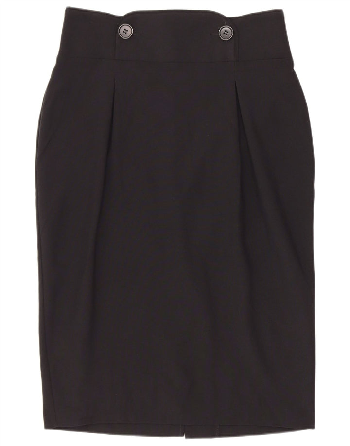 Marks & Spencer Womens Pencil Skirt UK 10 Small W26 Black Polyester