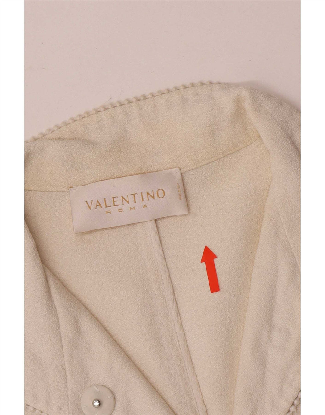 Valentino Womens Crop 1 Button Blazer Jacket IT 44 Medium Off White Cotton