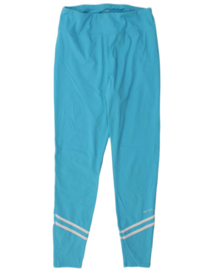 JACK WILLS Womens Leggings UK 14 Large Blue Striped Polyester