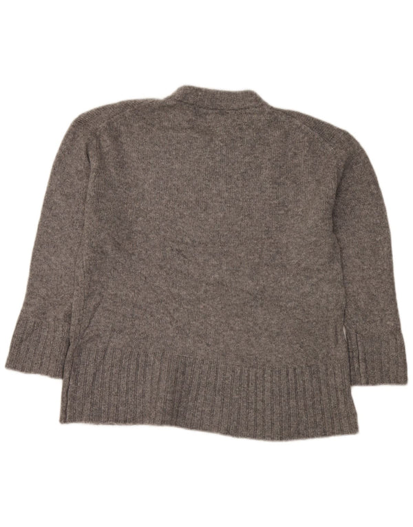 Zara Womens Oversized Crew Neck Jumper Sweater UK 10 Small Grey Flecked