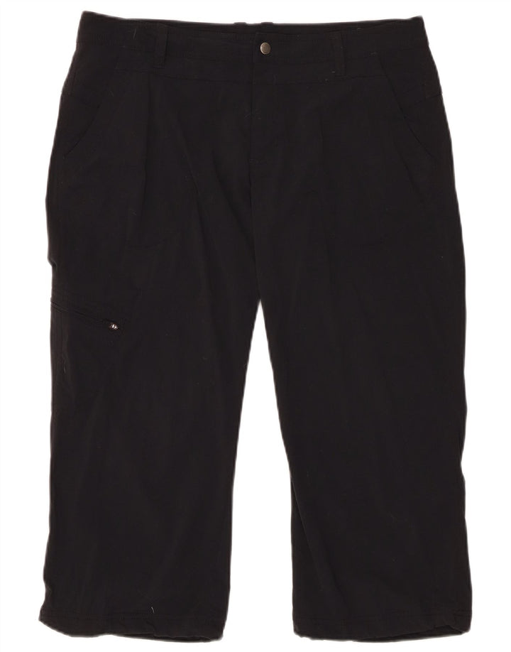 EDDIE BAUER Womens Straight Capri Trousers US 10 Large W30 L21 Black