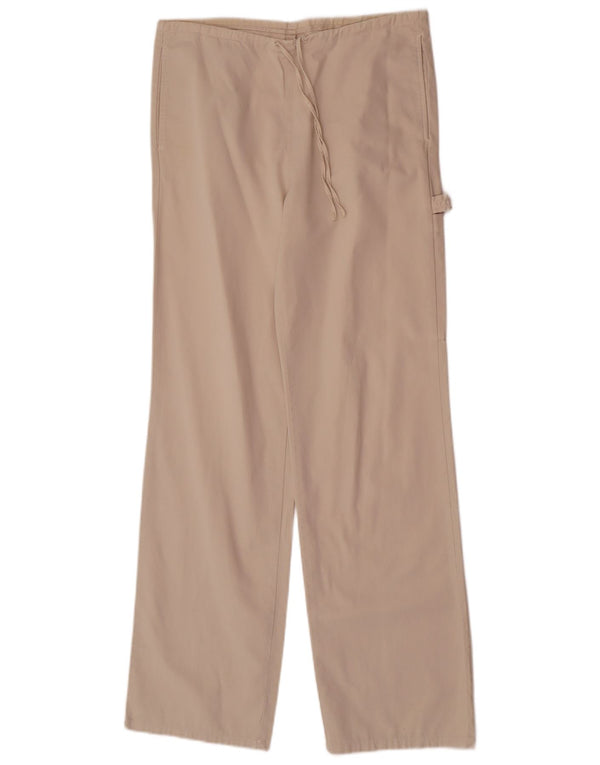 Benetton Womens Straight Cargo Trousers IT 40 Small W30 L32 Beige Cotton