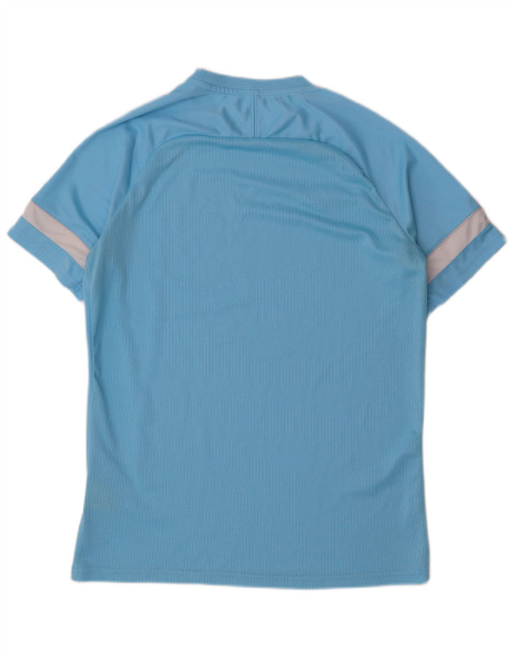NIKE Mens Dri Fit T-Shirt Top Large Blue Colourblock Polyester