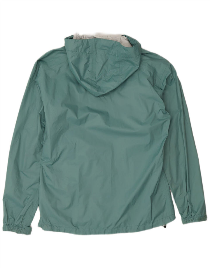 Helly Hansen Womens Hooded Rain Jacket UK 16 Large Green Polyamide