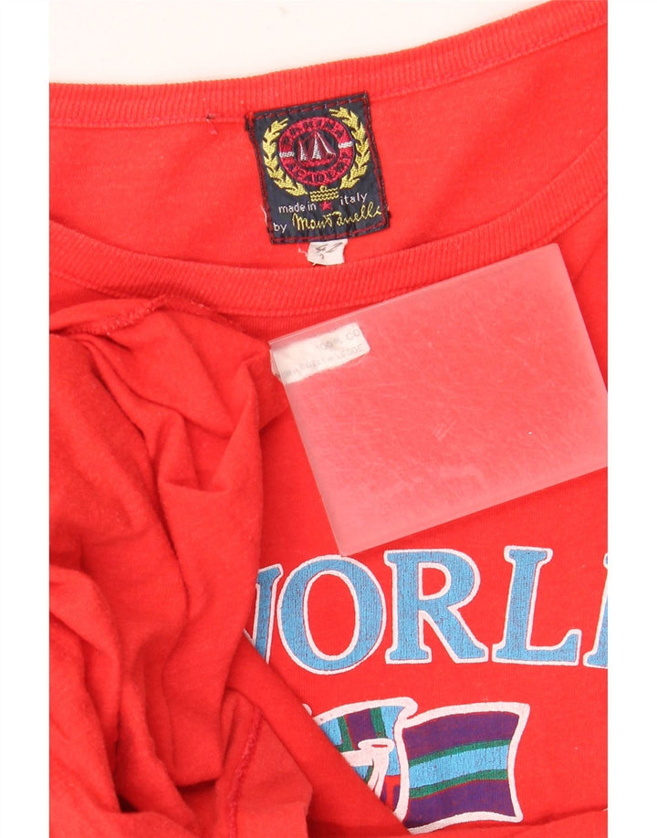 Vintage Womens Oversized Graphic T-Shirt Dress IT 42 Medium Red Cotton