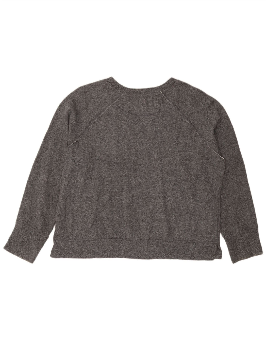 CALVIN KLEIN Womens Crop Graphic Sweatshirt Jumper UK 18 XL Grey Flecked