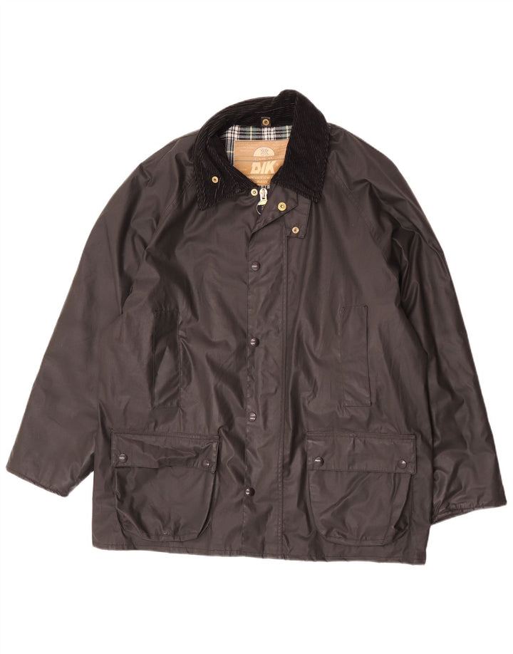 Vintage Mens Waxed Cotton Jacket UK 38 Medium Black