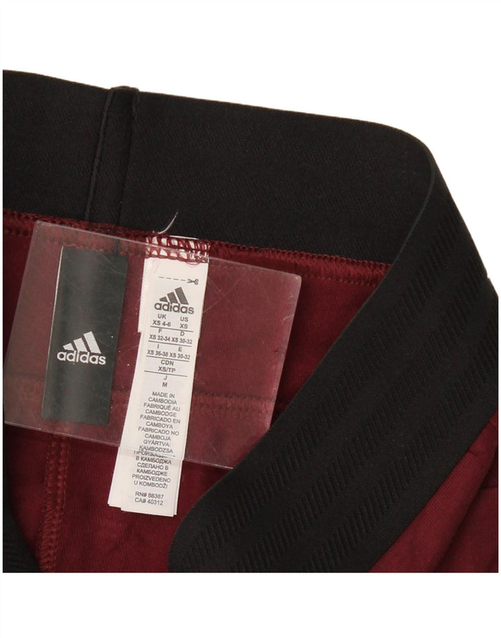 Adidas Womens Leggings UK 4/6 XS Burgundy Cotton