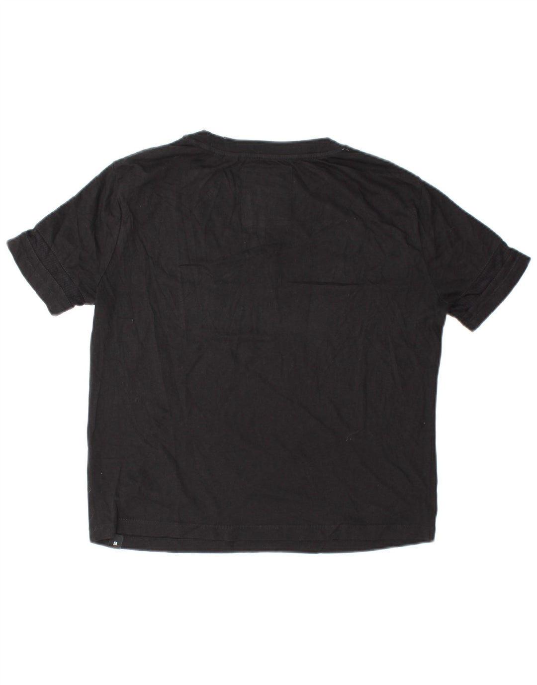 SUPERDRY Womens Loose Fit Crop Graphic T-Shirt Top UK 10 Small Black