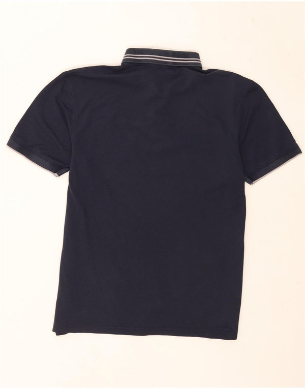 Dkny Mens Polo Shirt Medium Navy Blue Striped