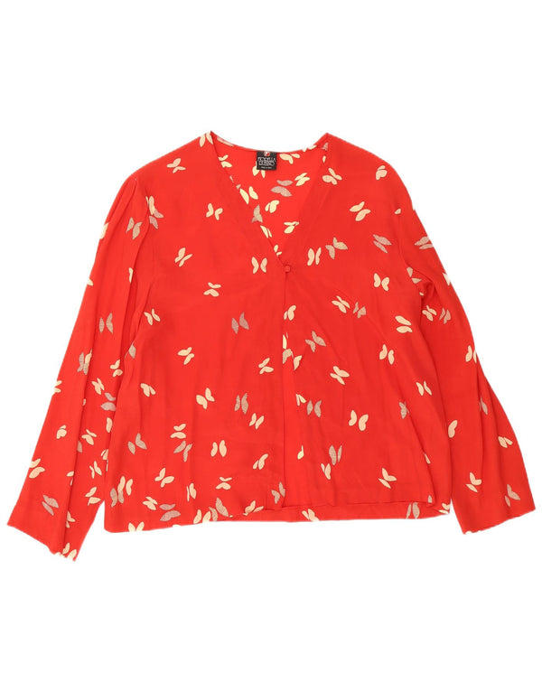 Fiorella Rubino Womens Graphic Shirt Blouse UK 16 Large Red