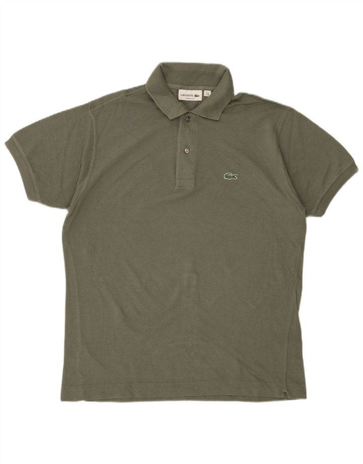 LACOSTE Mens Classic Fit Polo Shirt Size 4 Medium Khaki Cotton