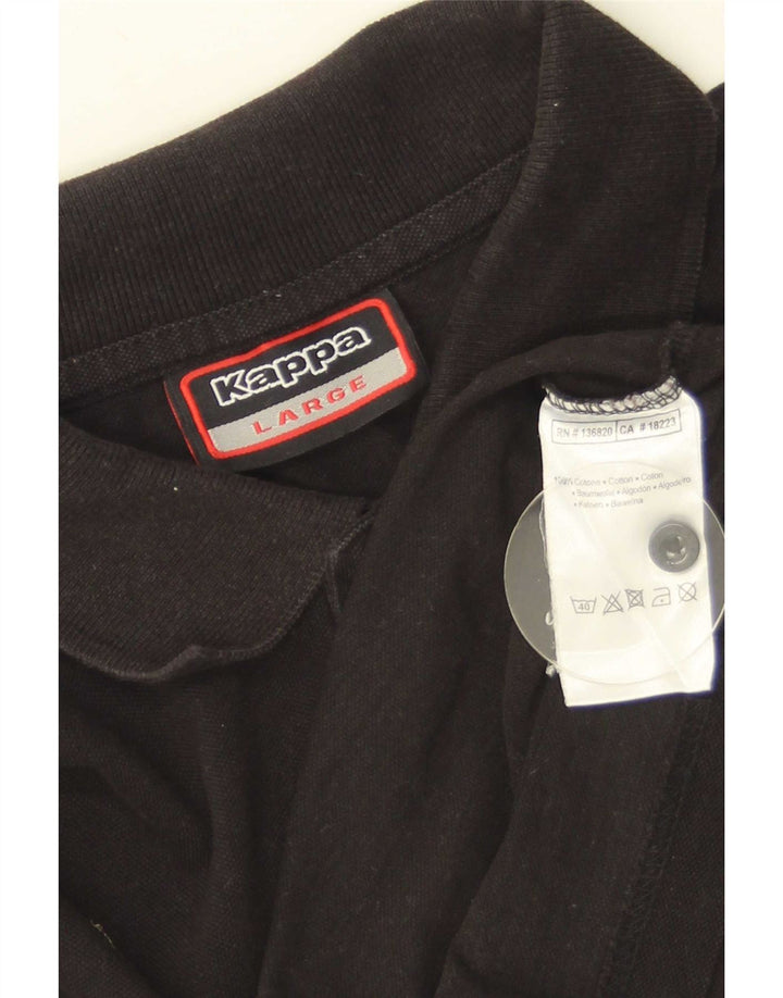 Kappa Mens Polo Shirt Large Black Cotton
