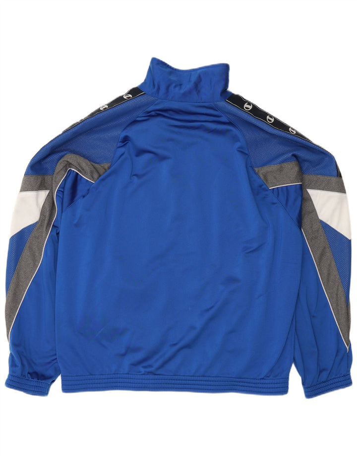 Champion Mens Graphic Tracksuit Top Jacket Large Blue Colourblock Polyester
