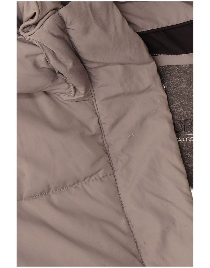 Superdry Womens Oversized Graphic Hooded Padded Coat UK 10 Small Grey