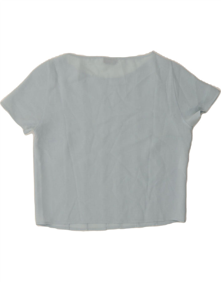 MARELLA Womens Crop Blouse Top UK 14 Large Blue Polyester Vintage Marella and Second-Hand Marella from Messina Hembry 