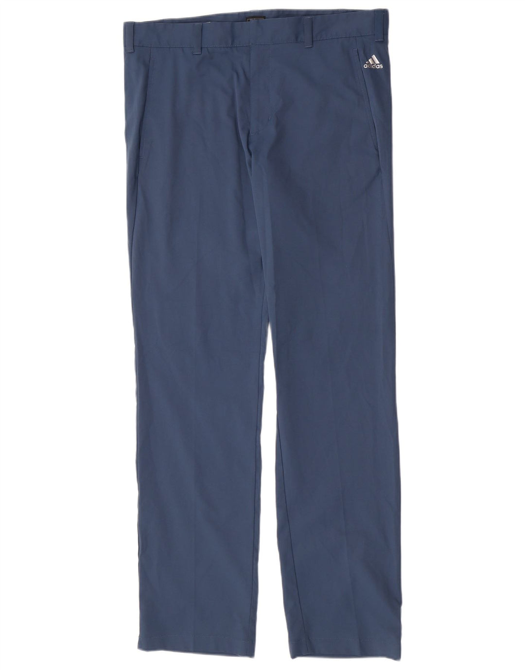 Adidas Mens Straight Chino Trousers W34 L34 Blue Polyester