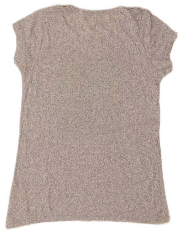 Lee Womens Graphic T-Shirt Top UK 12 Medium Grey Cotton