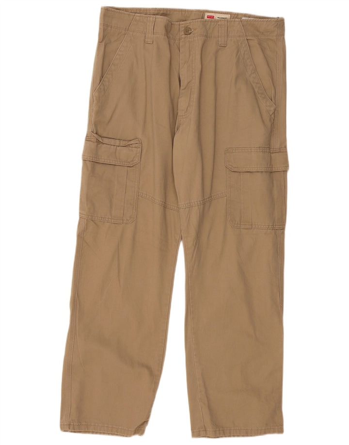 Wrangler Mens Relaxed Fit Cargo Trousers W36 L30 Beige Cotton