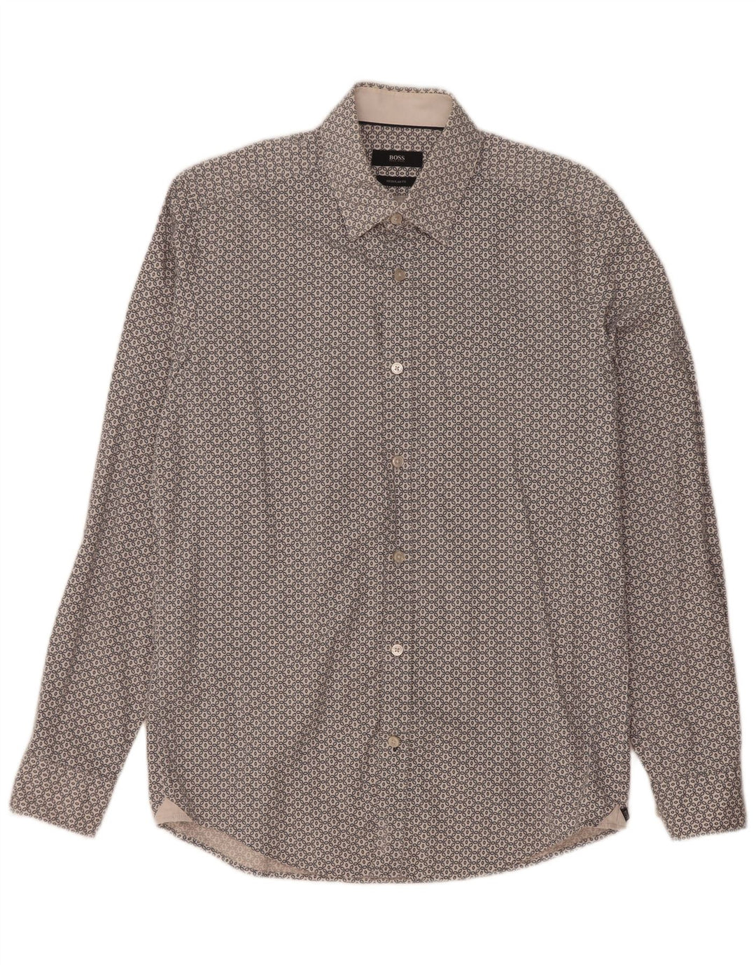 Hugo Boss Mens Regular Fit Shirt Small White Floral Cotton