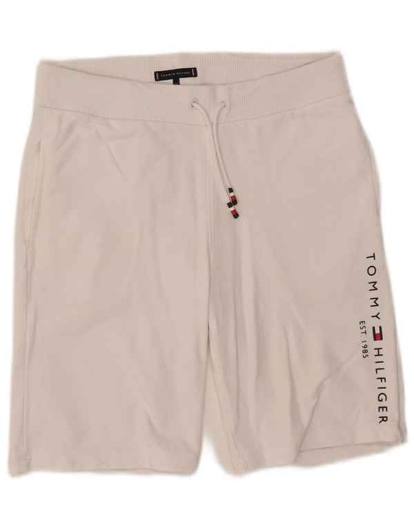 TOMMY HILFIGER Girls Graphic Sport Shorts 15-16 Years White Cotton