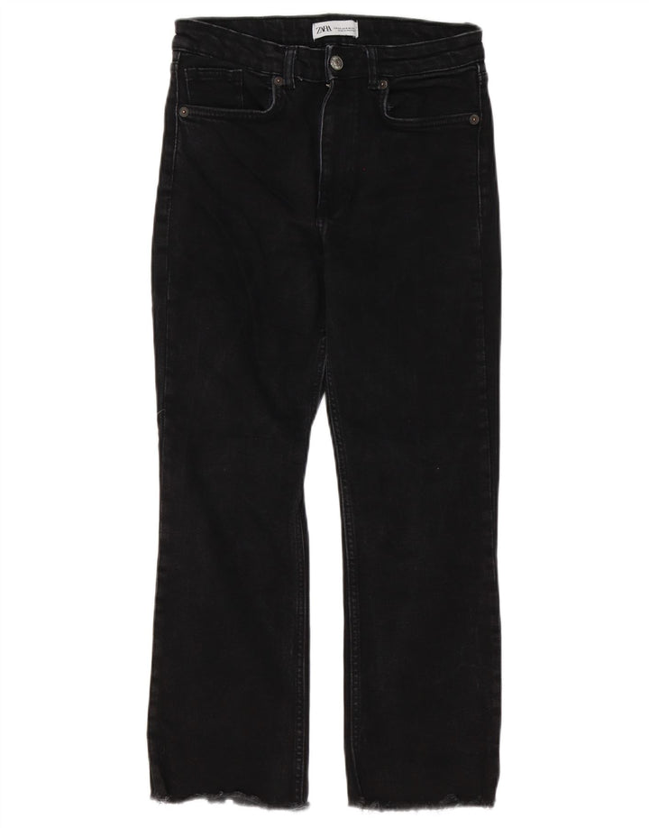 Zara Womens Cropped Jeans EU 38 Small W28 L25 Black