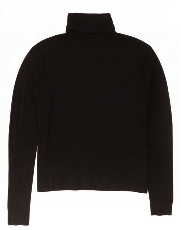 Zara Womens Roll Neck Jumper Sweater UK 14 Large Black Rayon