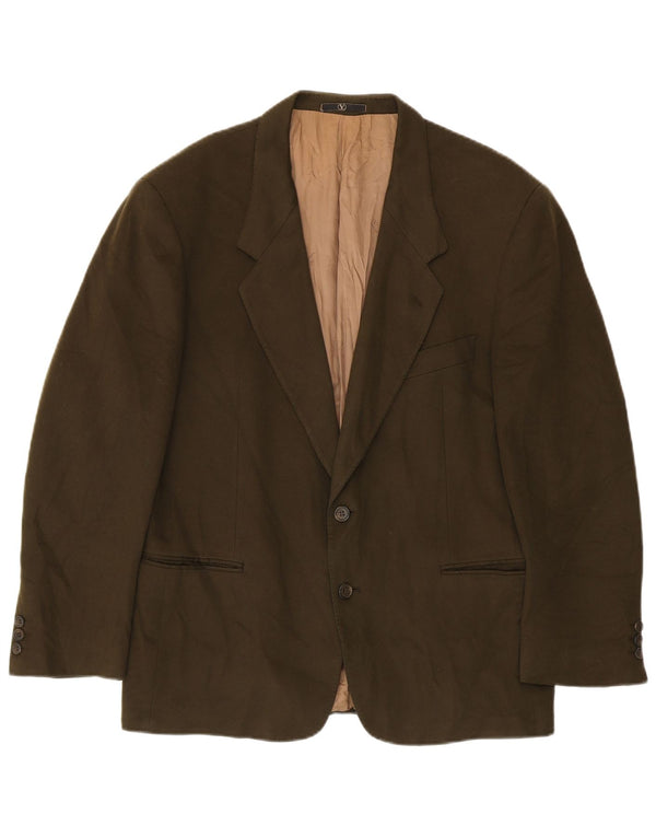 Valentino Mens 2 Button Blazer Jacket UK 38 Medium Khaki Virgin Wool