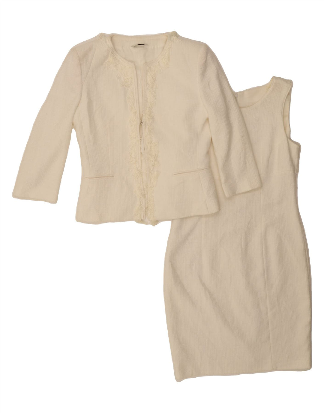 PIU & PIU Womens 3/4 Sleeve 2 Piece Set IT 46 Large White Cotton Vintage Piu & Piu and Second-Hand Piu & Piu from Messina Hembry 