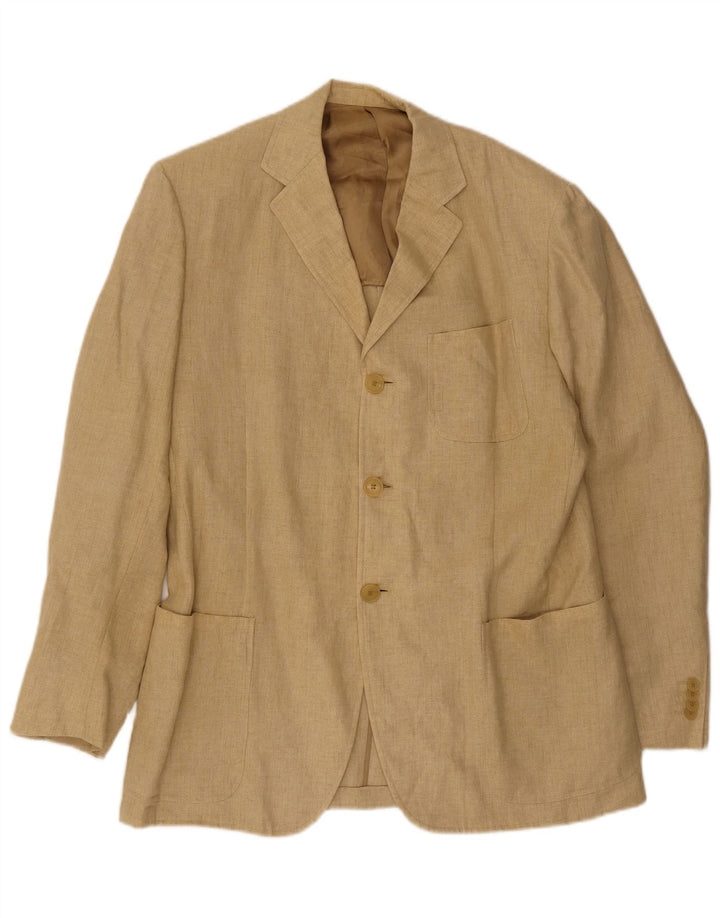Paul Smith Mens 3 Button Blazer Jacket UK 44 2XL Beige Linen