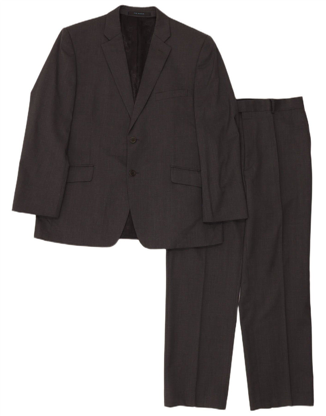 Ted Baker Mens Stretch 2 Button 2 Piece Suit UK 42 XL W36 L30 Grey Wool